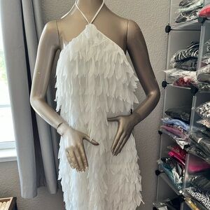 Aidan Mattox Trapeze Fringe Cocktail Dress